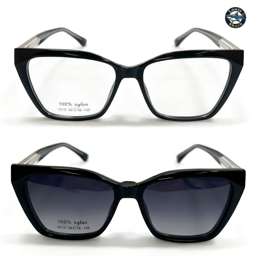 【LOUIE SHARK】Clipon 2 em 1 feminino óculos de sol armação óculos polarizado estilo moderno e popular