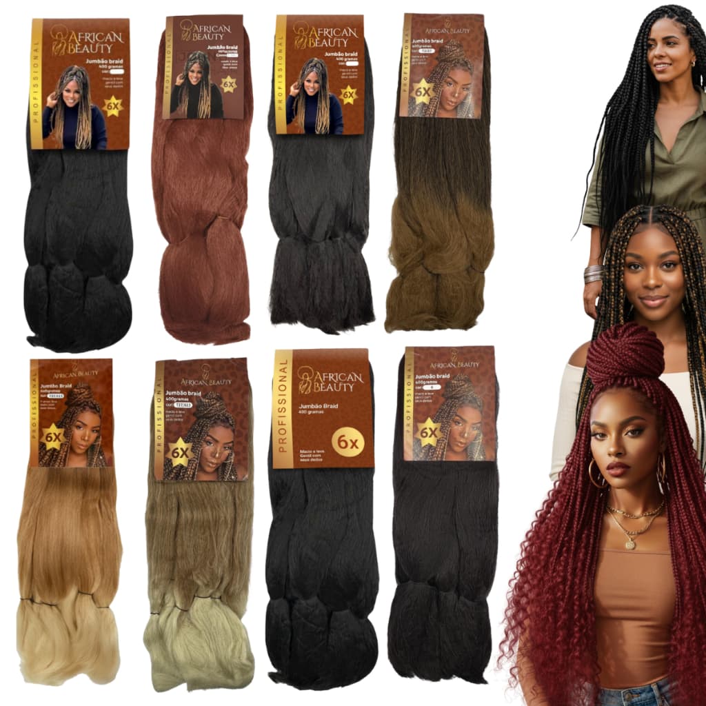 cabelo Jumbo African Beauty Crespo Premium Macio Tranças Box Braids