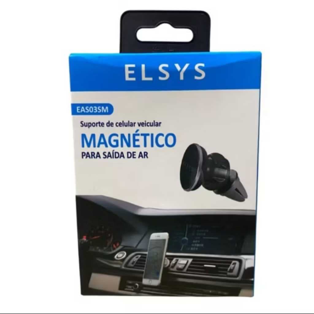 Suporte Veicular Magnetico 360° - Elsys -  Fixação em Saída de Ar - Garantia de 1 Ano