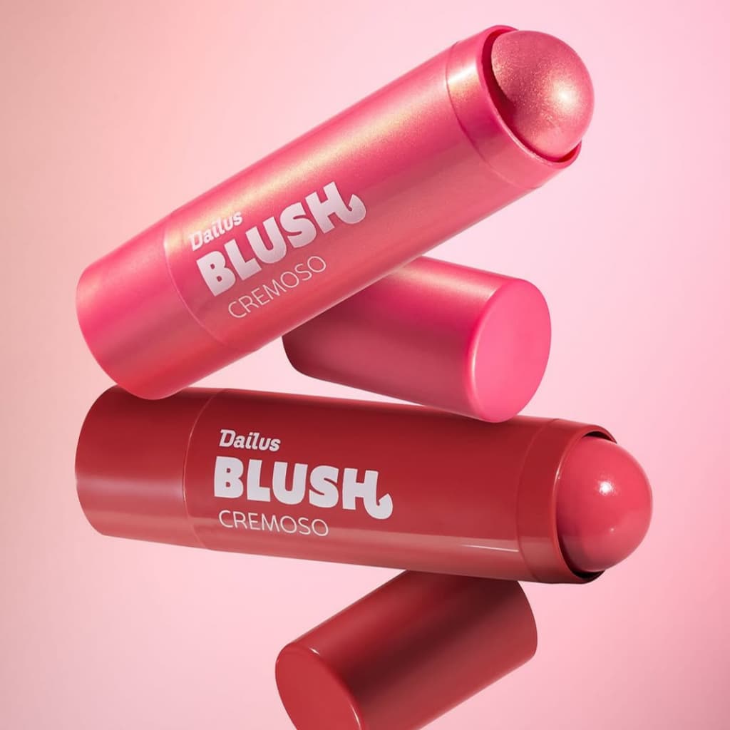 Kit de Blush Cremoso Em Stick Dailus Rosé Gold E Marsala