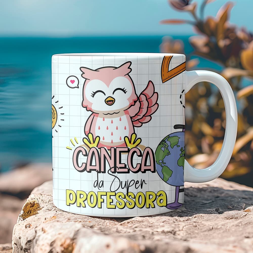 Caneca personalizada dia dos professores, professor, professor coruja