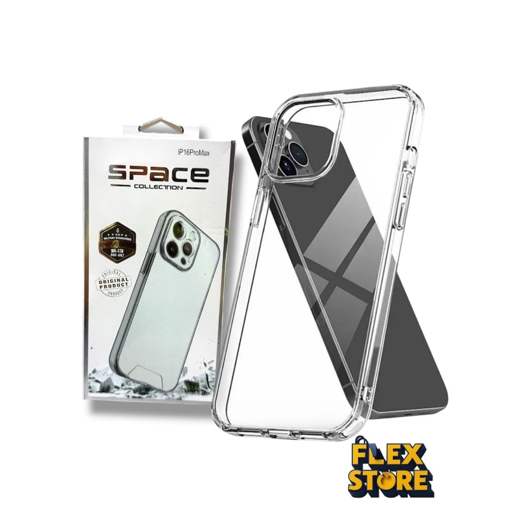 Capa Protetora Antichoque Space para iPhone 16 Pro Max Capinha Transparente Reforçada