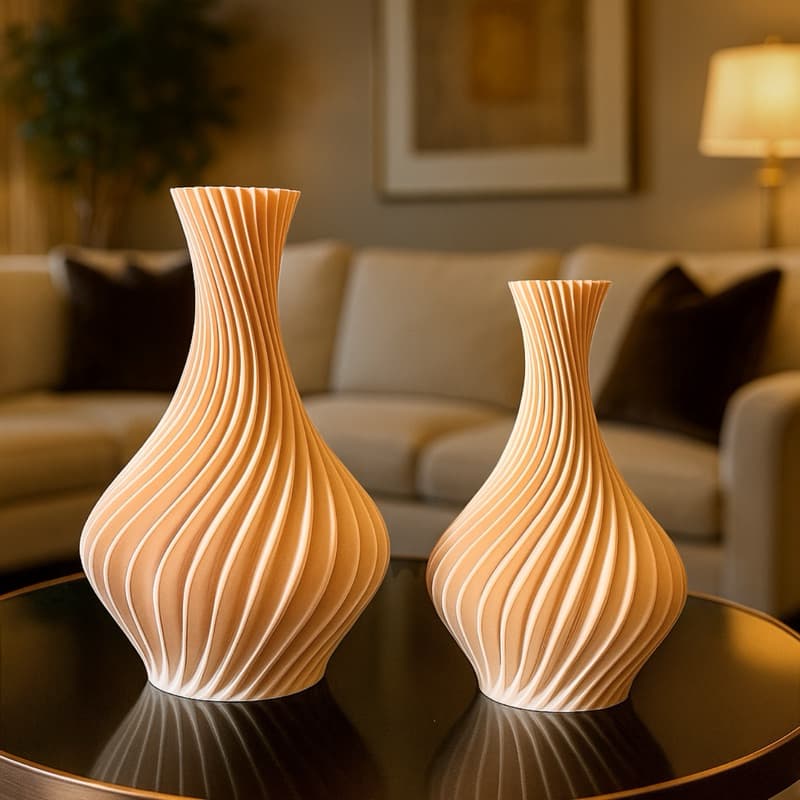 Kit Até 2 Vasos Decorativos Impressão 3D Espiral | Várias Cores | Casa  Sala Escritório - Aurora