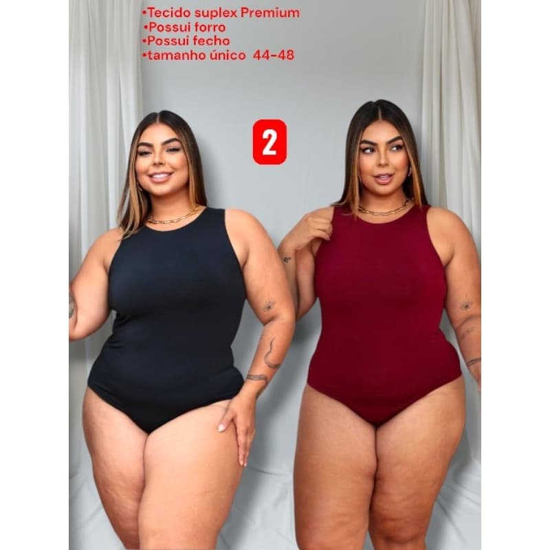 KIT 2 BODYS PLUS SIZE SUPLEX PREMIUM, VESTE ATÉ 48, CONFORTO & CAIMENTO PERFEITO ENVIO IMEDIATO