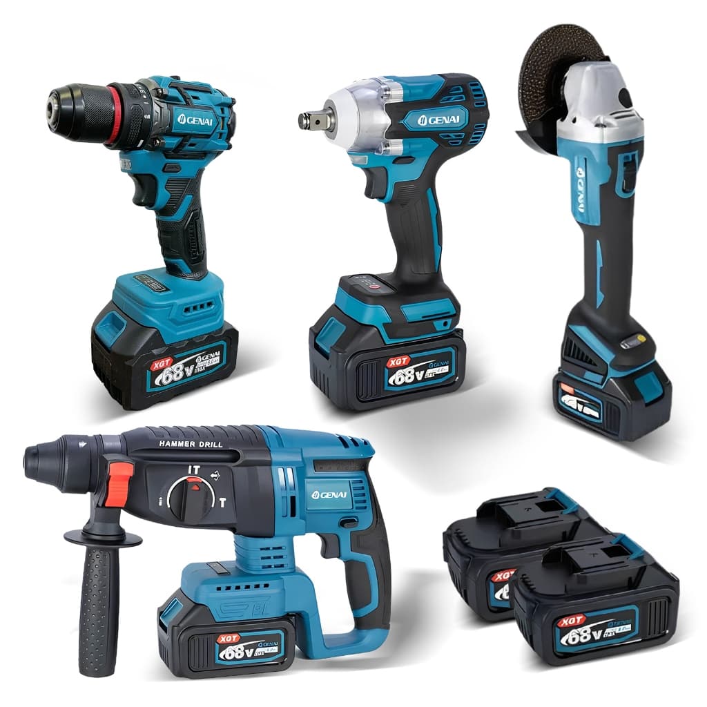 Brushless Ferramentas Multifunções 4 Em 1 Bateria 68v Martelete Parafusadeira Chave Pneumatica Esmerilhadeira