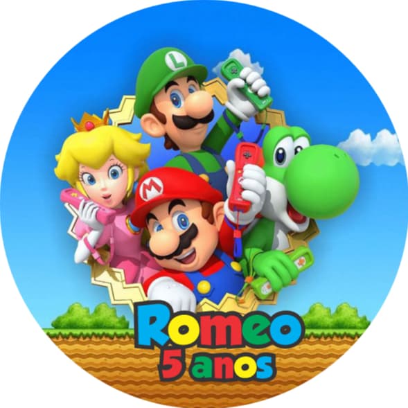 Adesivos Personalizados Super Mario 5x5 -   Adesivos Para Festas