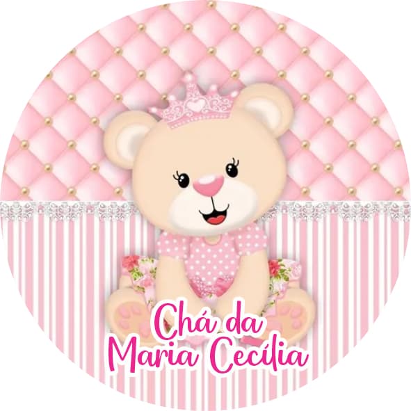 Adesivos Personalizados Ursinha Princesa 5x5 -   Adesivos Para Festas