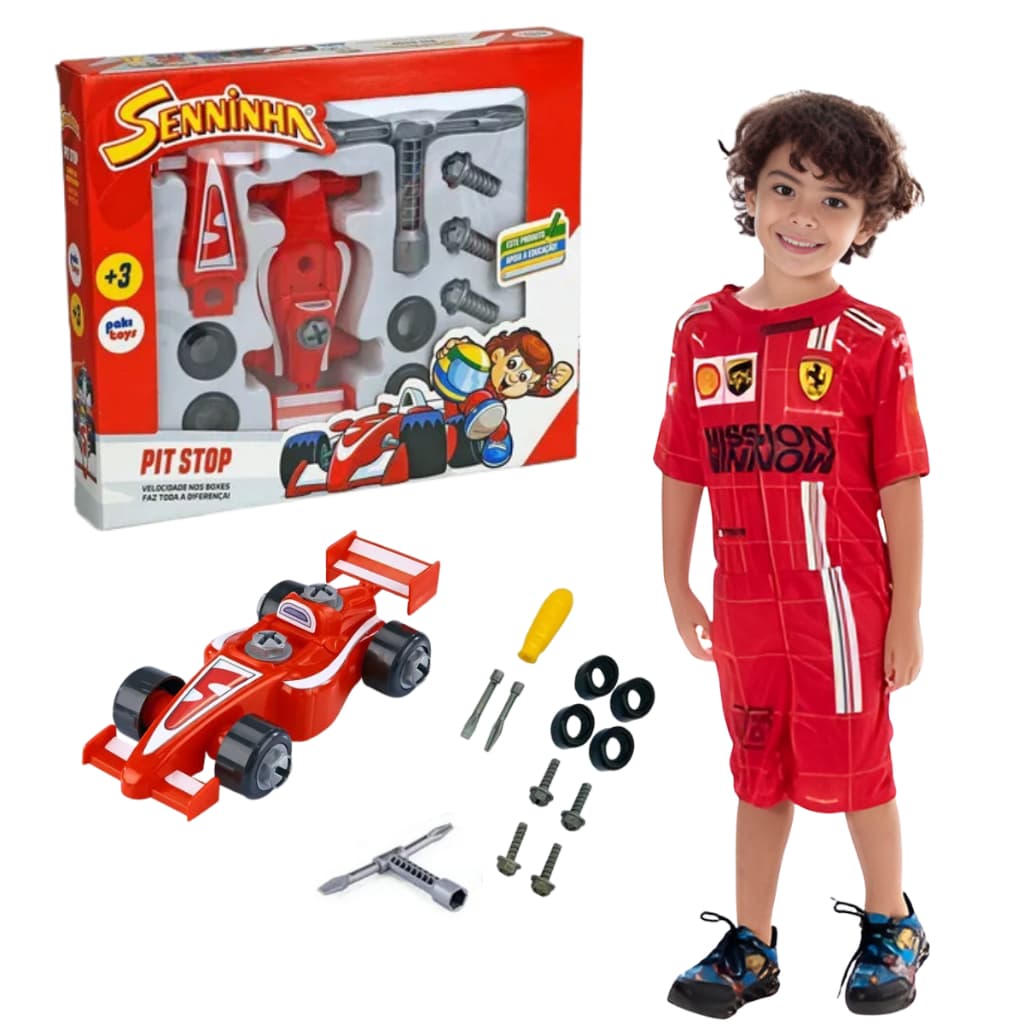 Carrinho de Corrida Seninha – Kit Pit Stop de montar (14 Peças) – Educativo - brinquedos para menino