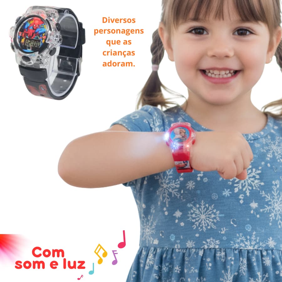 Relógio Digital Infantil com Som e Luz – Colorido e Divertido