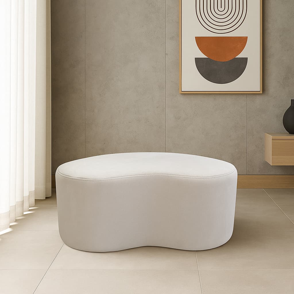 Puff Feijão Orgânico Apoio Para Pés Grande Macio Design Moderno