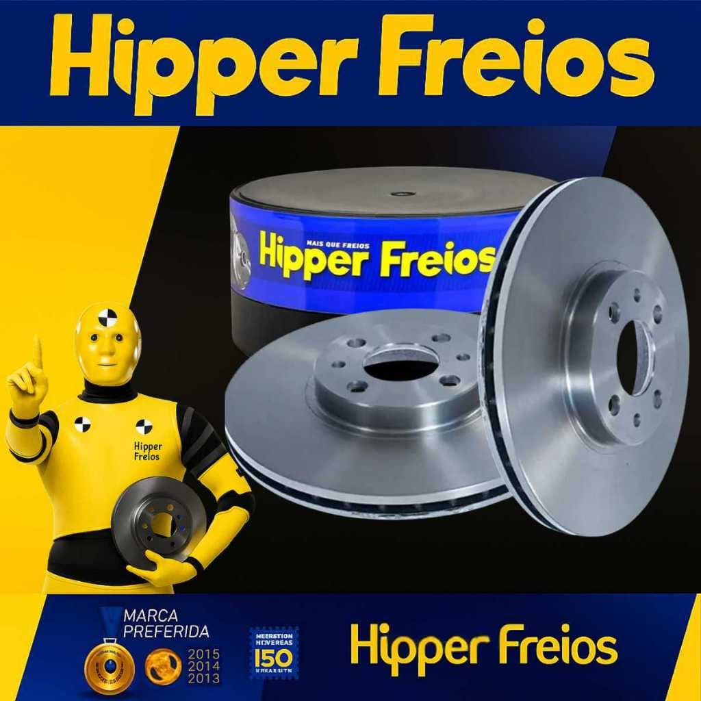 jogo Disco De Freio Dianteiro para fit 1.4 e 1.5 Ventilado 4 Furos original Hipper Freios