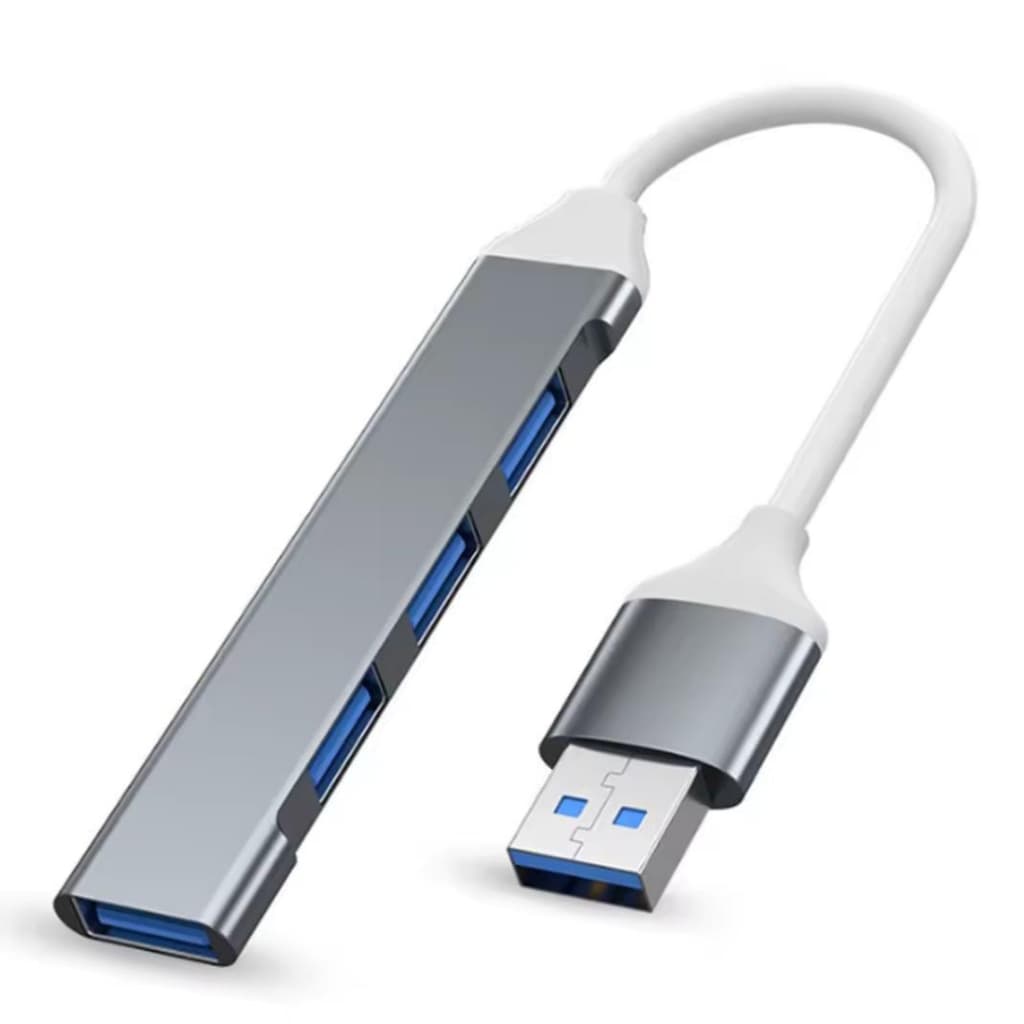 Hub Usb Cabo 3.0 Extensor 4 Portas Computador Pc Notebook Cinza