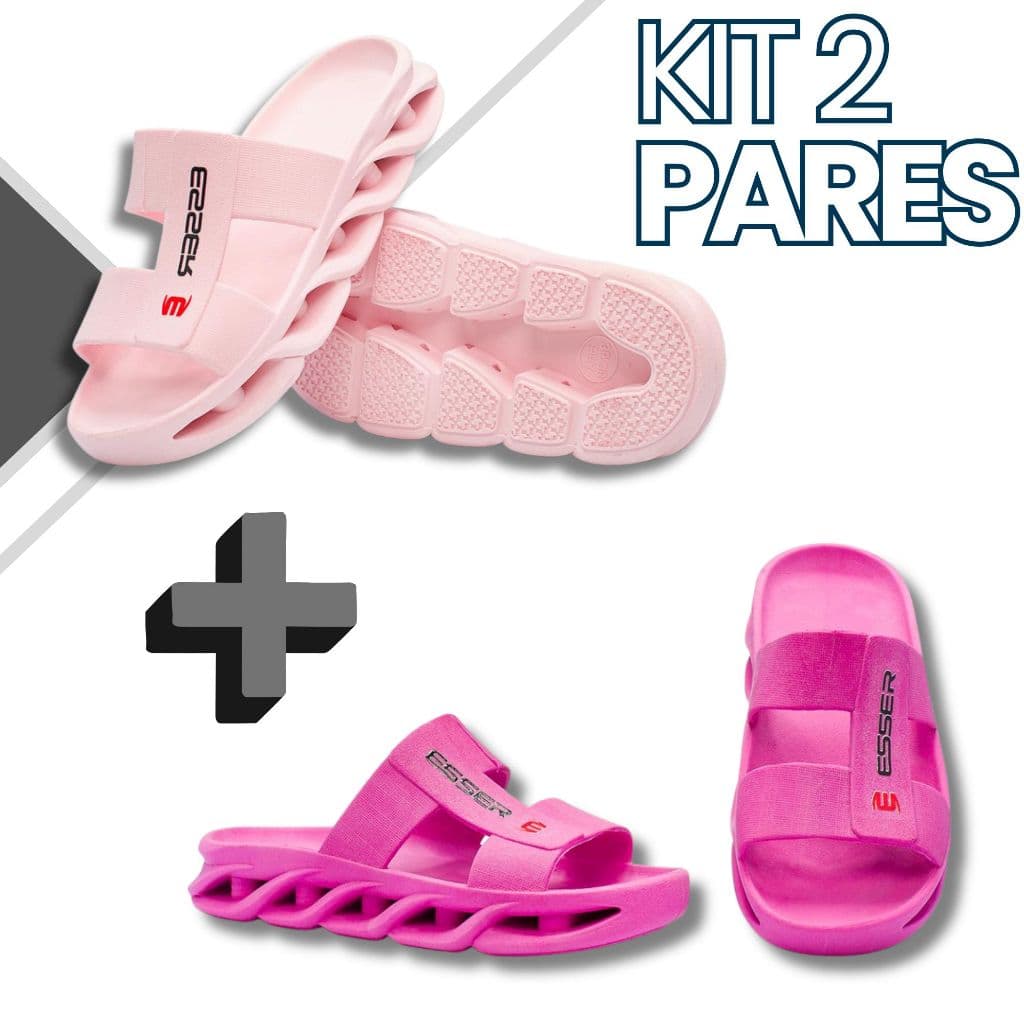 kIT 2 Chinelo Feminino Adulto e Juvenil Ortopédico Slide Nuvem Casual Confortável