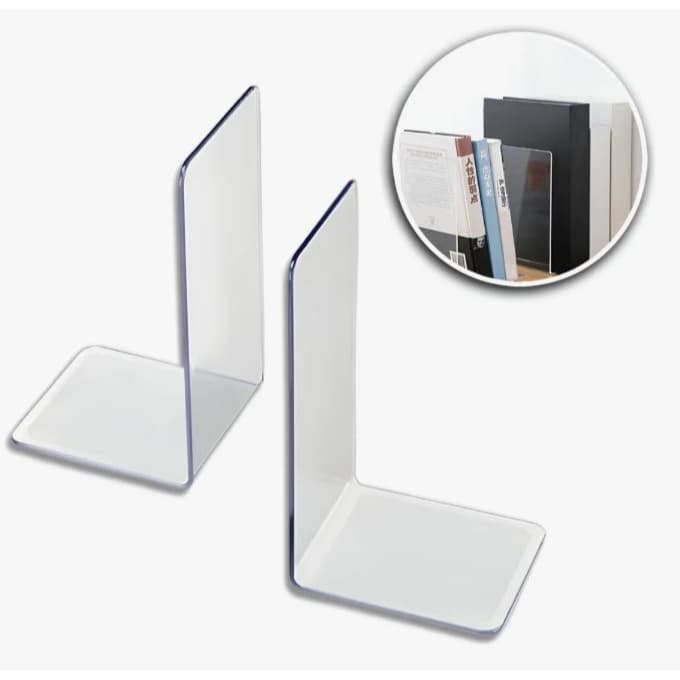Bibliocanto Apoio De Livros Suporte Acrílico Cristal Transparente Estante Rack Vitrine Organizador