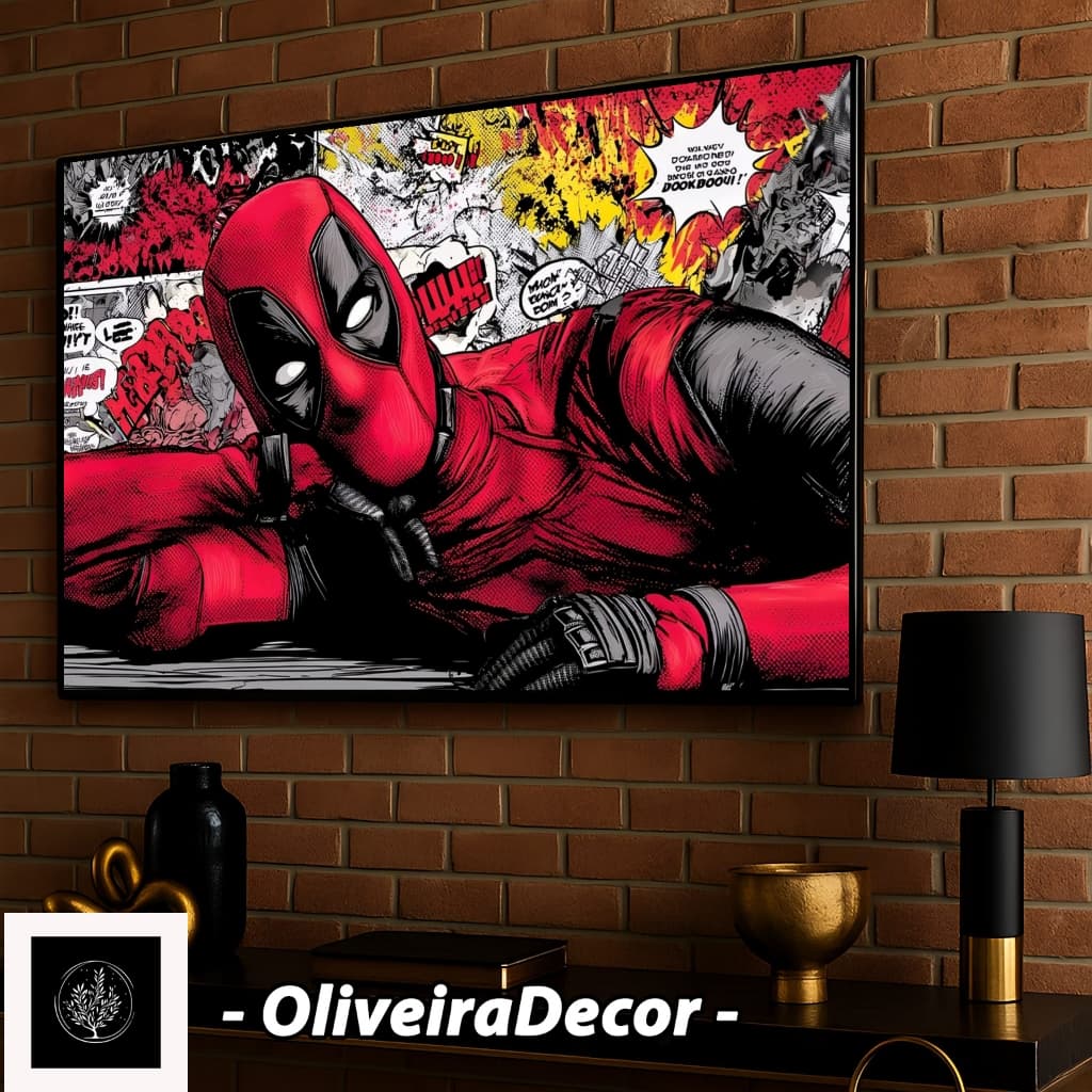 QUADRO DECORATIVO GEEK FILME ANTI HEROI DEADPOOL 1 PEÇA 60X40 DECORAR SALA QUARTO ESCRITORIO