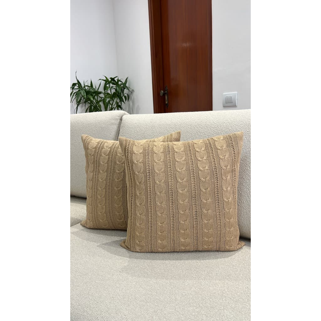 Kit 2 Capas De Almofada Tricot 45x45 Decorativa Sofa Madrid