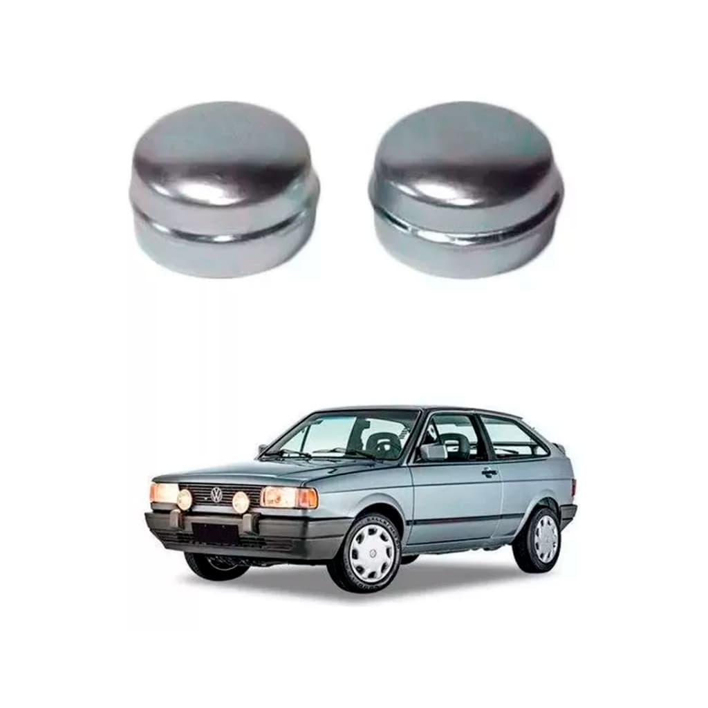 Par Tampa Calotinha Cubo Eixo Traseiro Fox Gol G2 G3 G4 G5 G6 Cinza