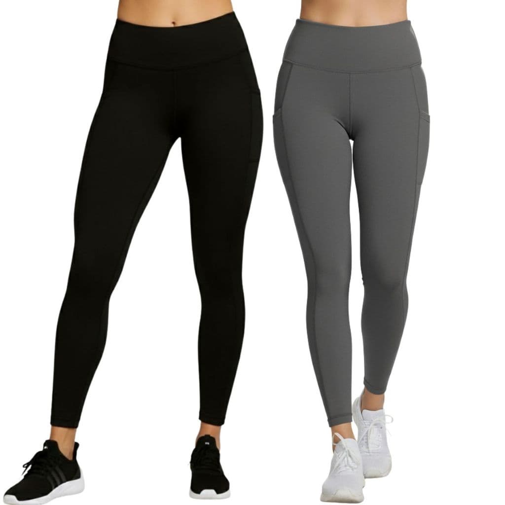 Calça Legging Fitness Cintura Alta Treino Academia E Corrida Com Bolso Lateral
