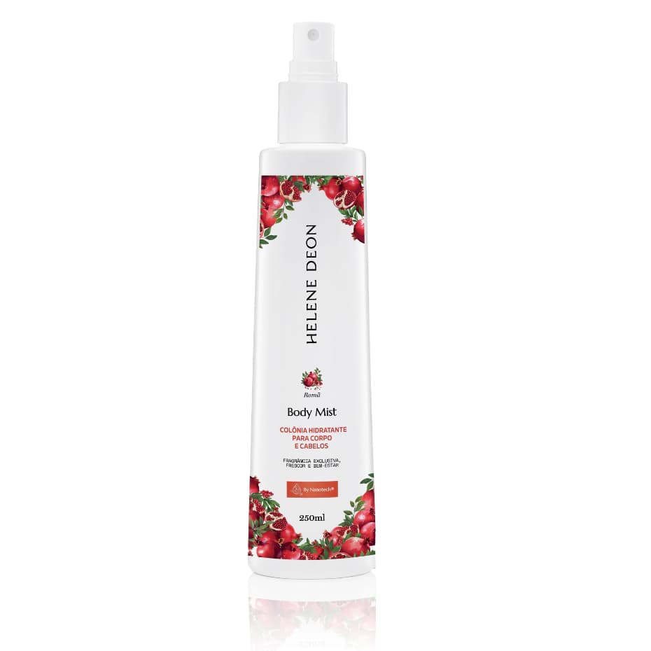Body Mist Colônia Hidratante Corpo e Cabelos Romã Helene Deon
