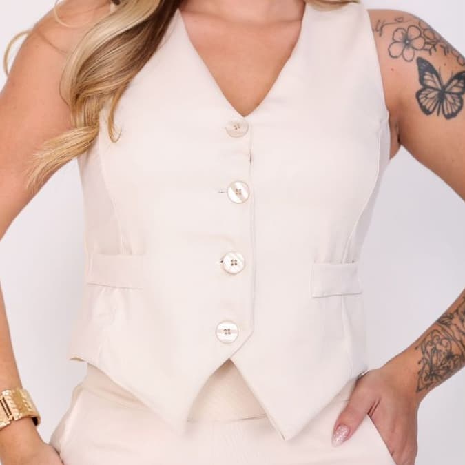Colete Social  Feminina Trabalho Uniforme Escritório Salão