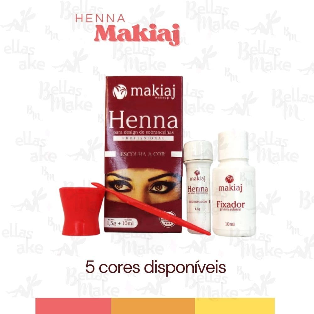 Henna Para Sobrancelhas Makiaj Original Com Fixador Alta Pigmentação Longa Duração
