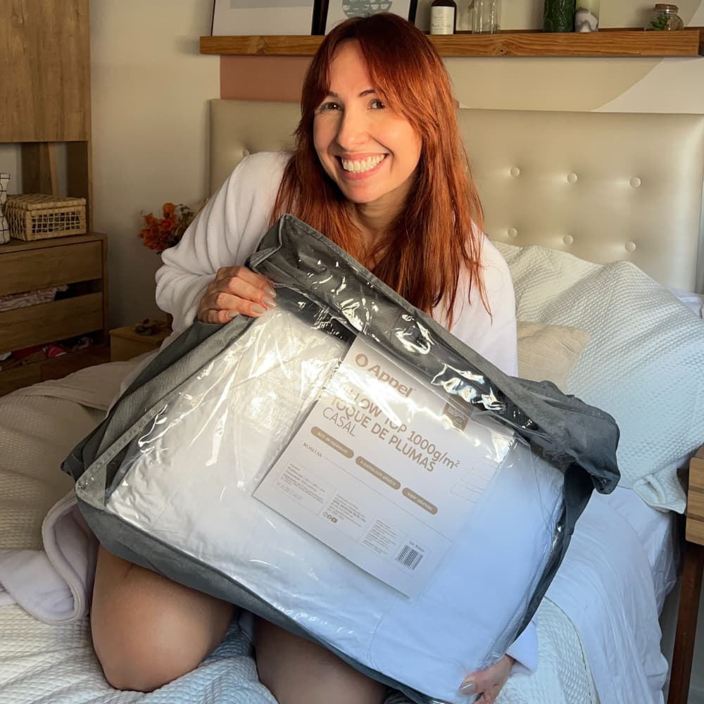 Pillow Top Queen Nobless Toque de Plumas 1000 g/m² Appel Home Branco