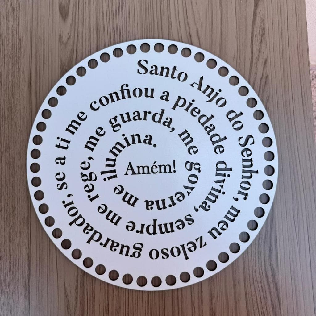 Quadro Decorativo Santo Anjo 30x30cm Mdf Branco 3mm