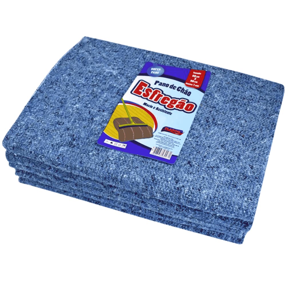 Pano de Chão Esfregão 60x90 - 24 unidades 140g - 260g/m2 Limpeza Resistente e Absorvente Flabom