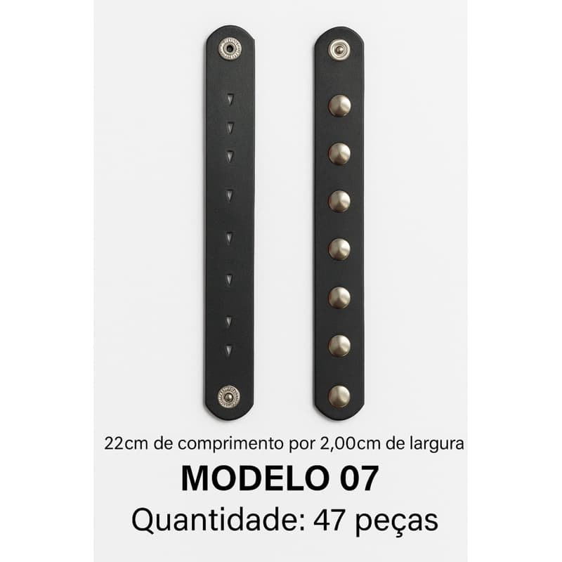Pulseira Punk Rock com anilha em corino preta