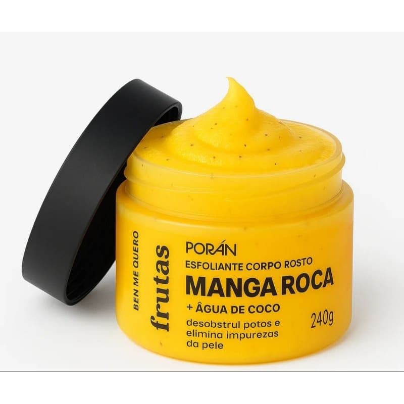 Esfoliante Corporal e Facial MANGA ROSA Porán 240g  Renovação Celular, Antiacne e Antifoliculite!