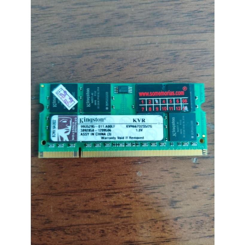 Memória RAM 2GB DDr2 verde 667/666 ( Mod 18 )