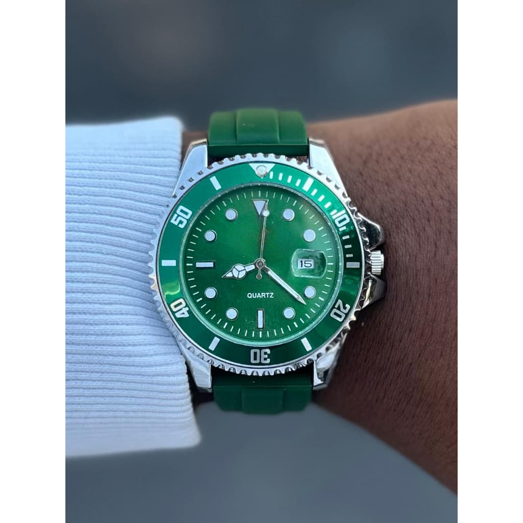 Relógio Masculino Analógico Pulseira de Borracha Movimento Quartzo Luminoso Data e Hora