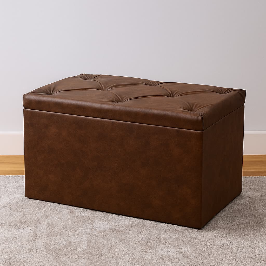 Puff Baú 90x40x48 Porta Objetos E Brinquedos Pé De Cama Ideal Para Decoração De Quarto Sala Moderna
