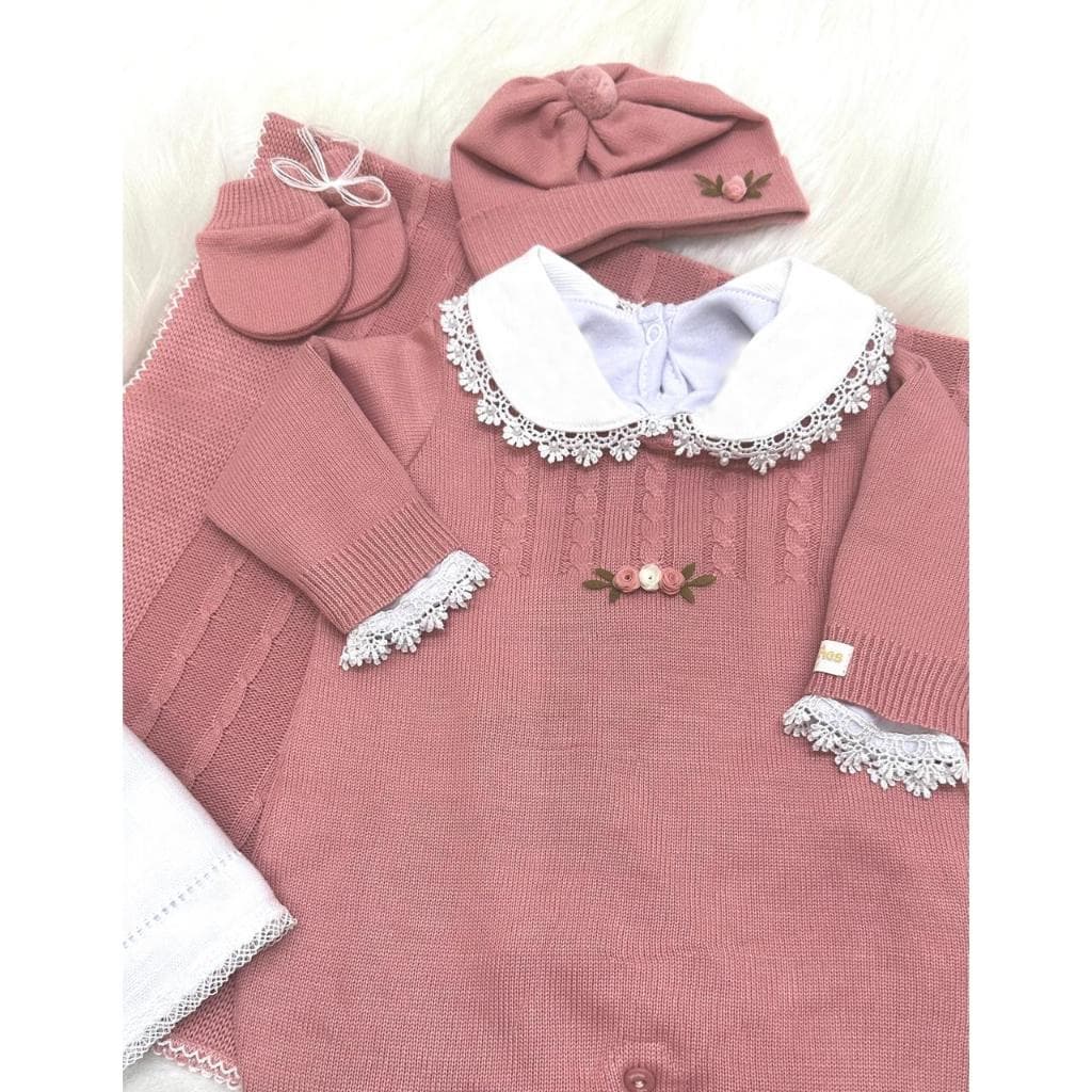 Kit de Saída Maternidade 06 peças rosê e branco