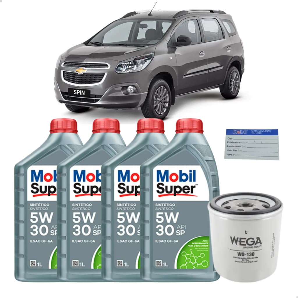 Kit Troca de Óleo Do Motor 5w30 + Filtro de Óleo Gm Spin 2012 a 2022