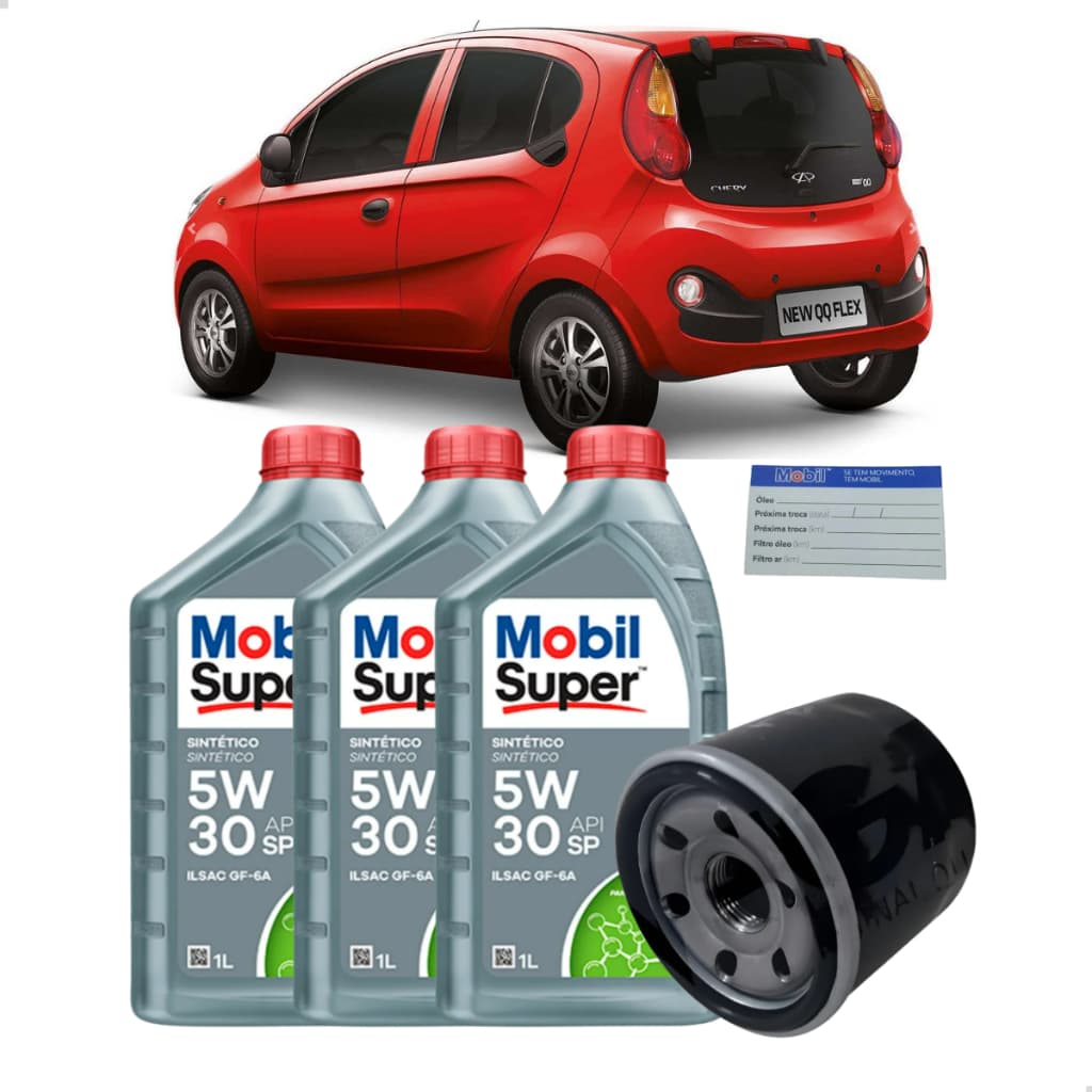 Kit Troca de Óleo Do Motor 5w30 + Filtro de Óleo Chery QQ 1.0 L3 MPFI 12V 2015 a 2020
