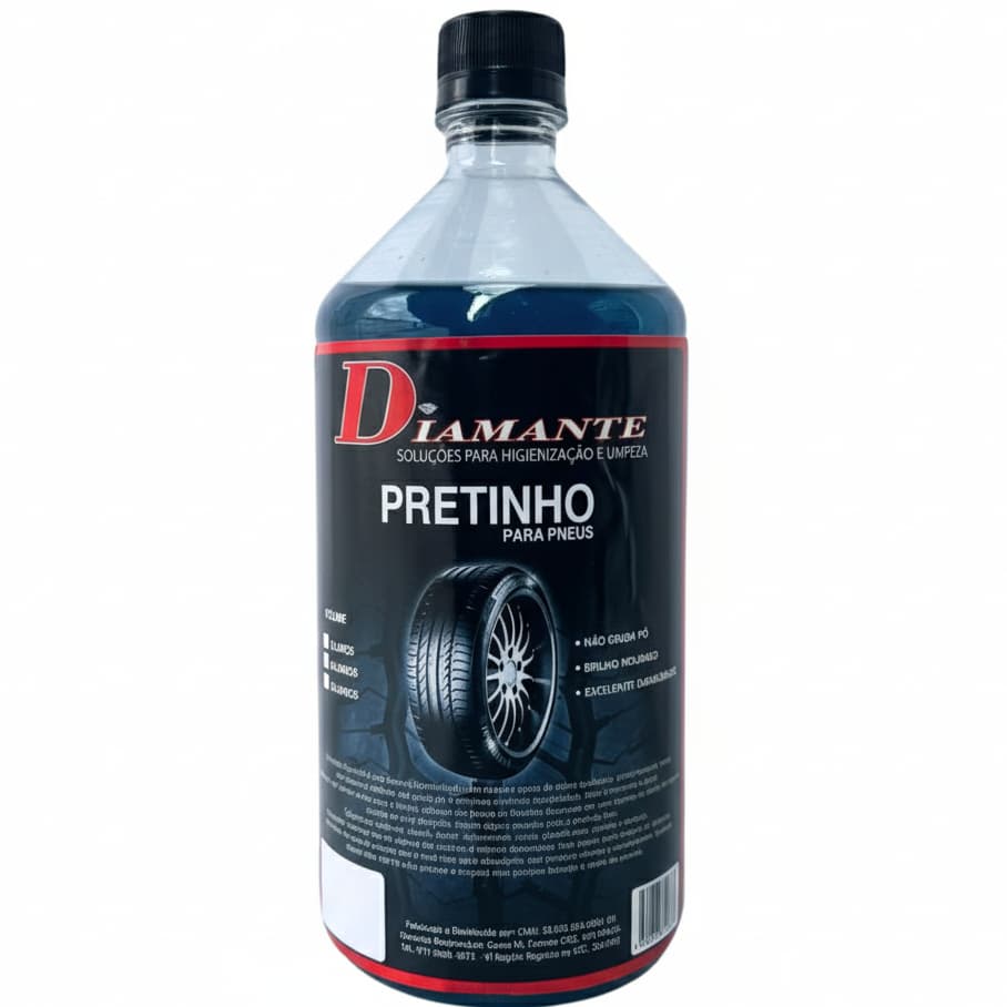 Pretinho Diamante para pneus/ deixa o pneu com aspecto de molhado/ 1 LITRO