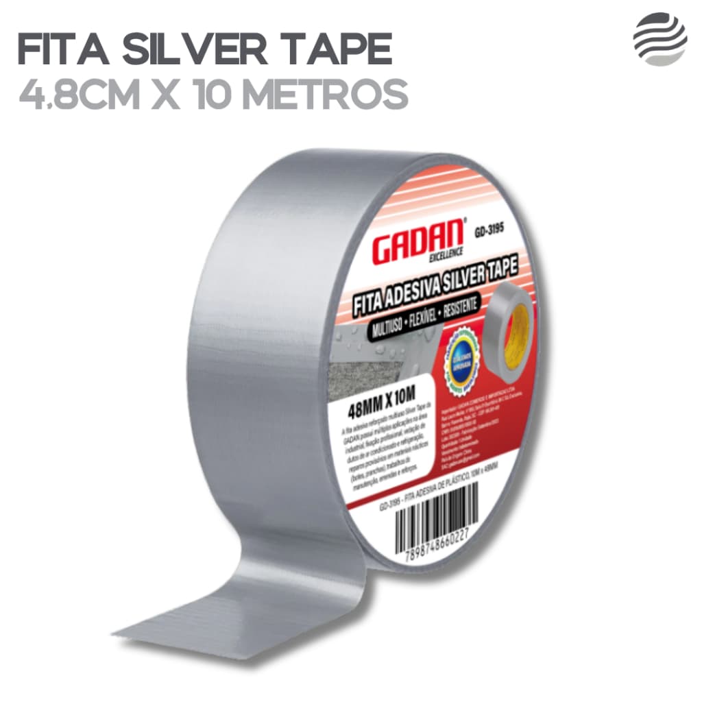 Kit Fita Adesiva Silver Tape c/ 4.8cm x 10m | 1 a 4 Unidades de Máxima Fixação e Resistência