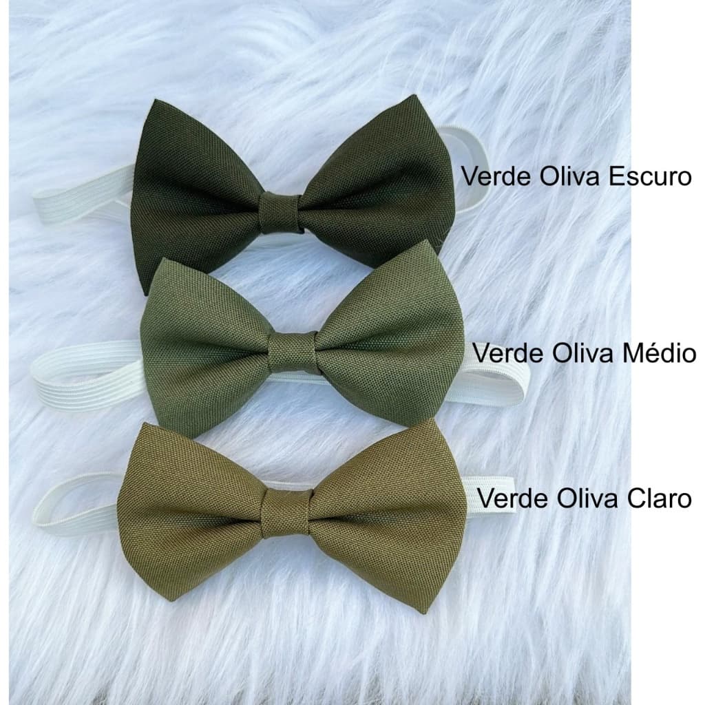 Gravata Borboleta Infantil Verde Oliva Várias Cores Com Ajuste no Pescoço Tamanhos Personalizados Por Idade