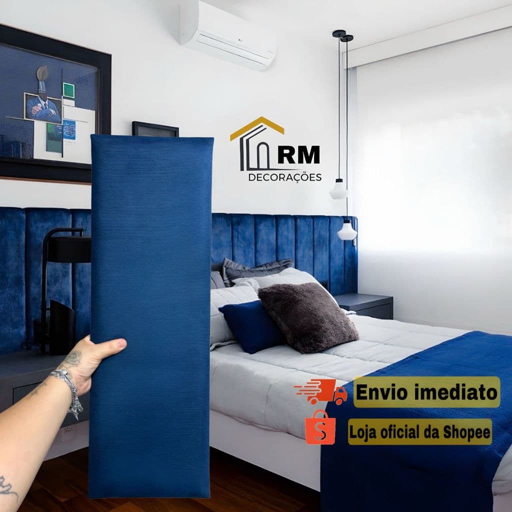 Cabeceira Modular Estofada 60x20 Kit 15 Módulos Premium Cama Box King Envio Imediato