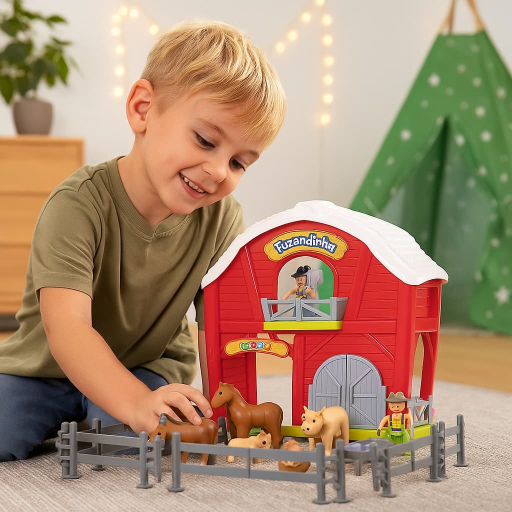 Brinquedo Educativo Fazendinha 21 Pecas Infantil Celeiro Brinquedo Infantil Fazendinha Com Animais