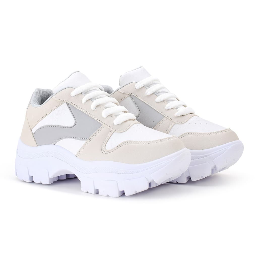Tênis Feminino Sola Tratorada Plataforma Casual Retrô Conforto e Estilo 2025