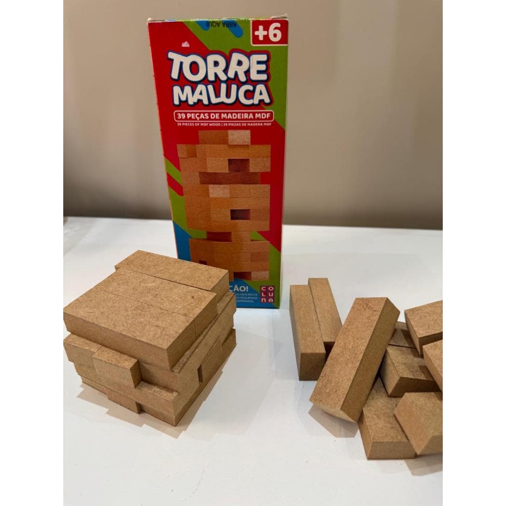 Jogo Torre Maluca Jogo da Torre de Madeira 39 Peças Jeng Presente Criança Natal