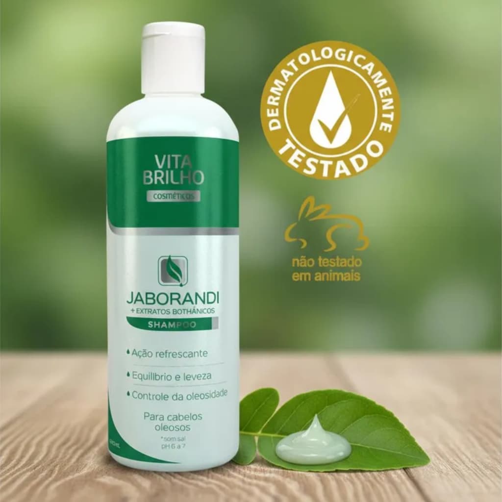 Shampoo Ação Detox Controle de Oleosidade Jaborandi Limpeza Profunda Nutritiva Brilho Vita Brilho 1L