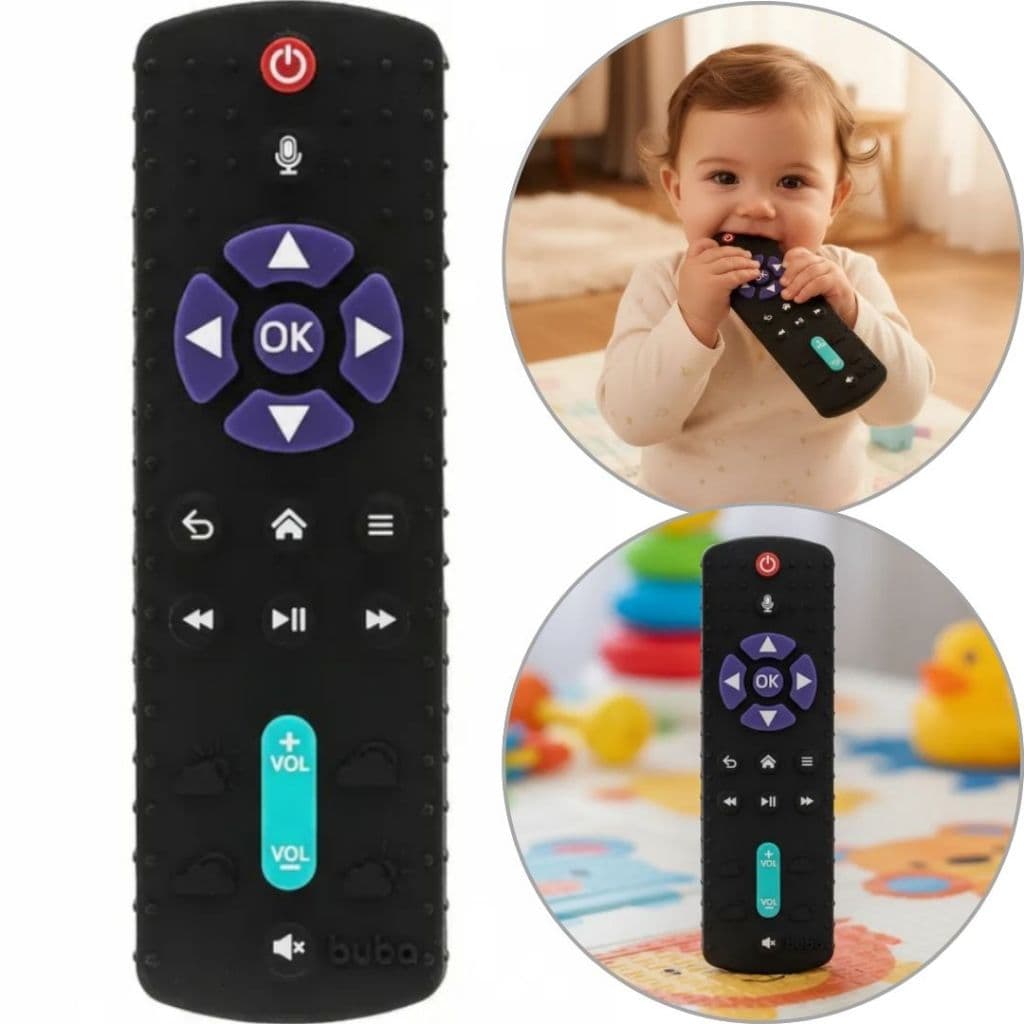Mordedor Para Bebê Controle Remoto Dentição Massageador Silicone BPA Free