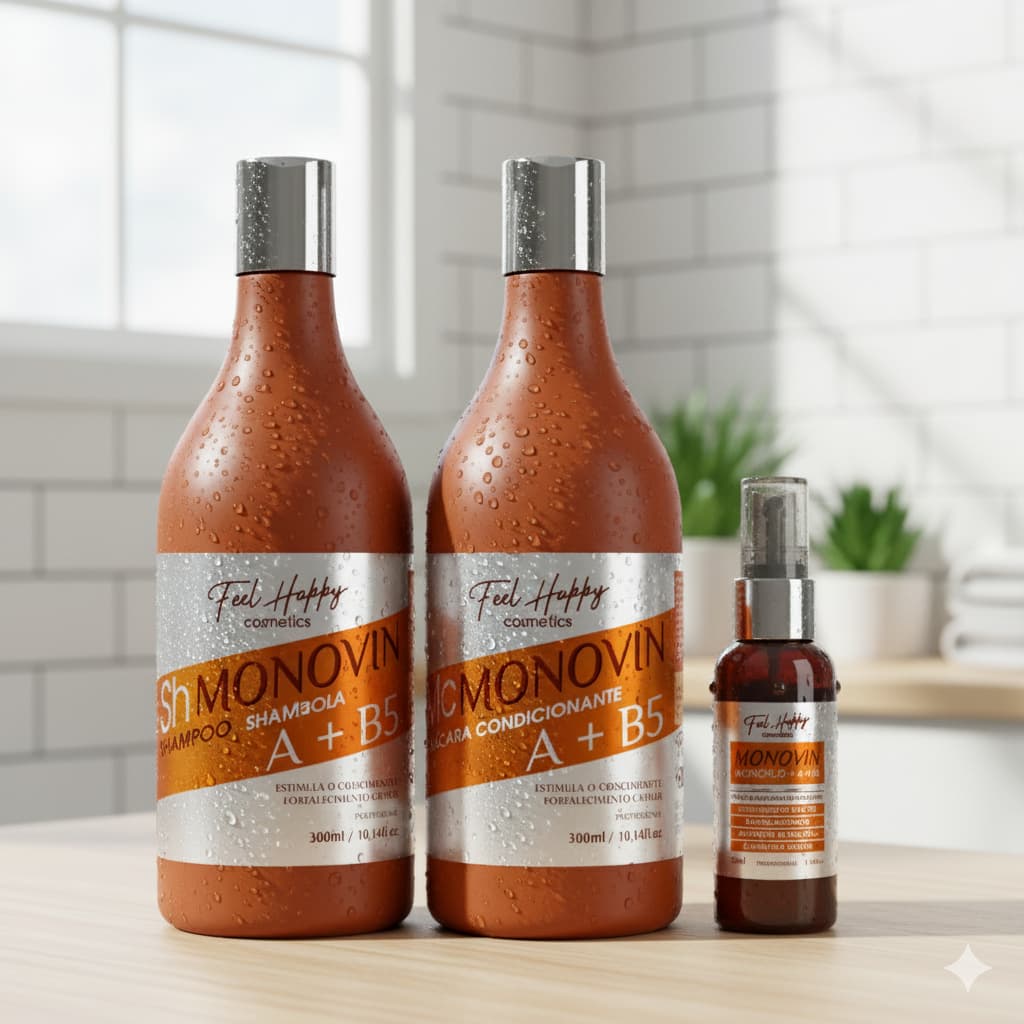 Kit Capilar Vit A+ B5 Cresce Cabelo 300ml Feel Happy