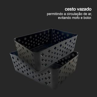 Cestos Organizadores Multiuso 19x14x6,5cm Kit Colorido Empilhável para Uso Doméstico