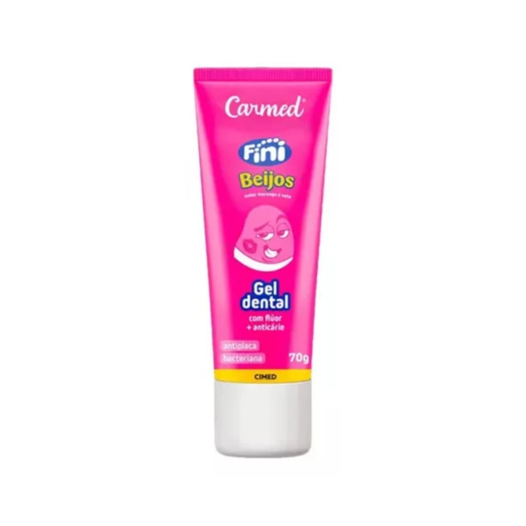 Gel Dental Carmed Fini Sabor Beijos Bom Hálito Dentes Brancos Língua Limpeza 70g