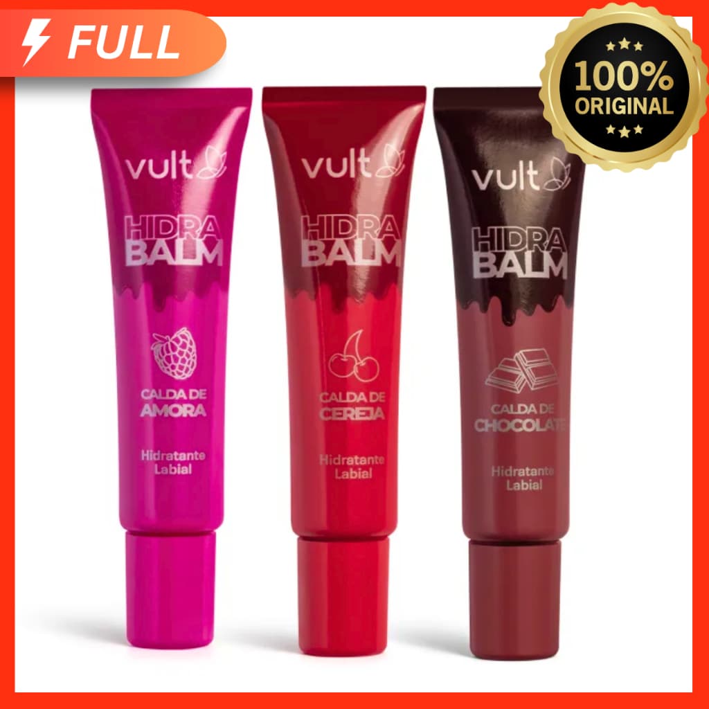 Hidratante Labial Hidra Balm Caldas 12ml Vult - Chocolate, Cereja e Amora - Lançamento