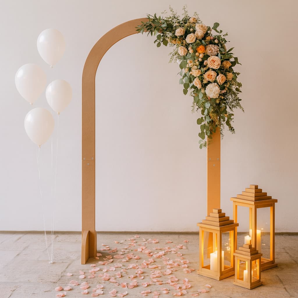 Painel Arco Romano Mdf Cru Decoração De Festa Pegue e Monte Desmontável Tamanho G Promoção Casa Decorada Utilitarios